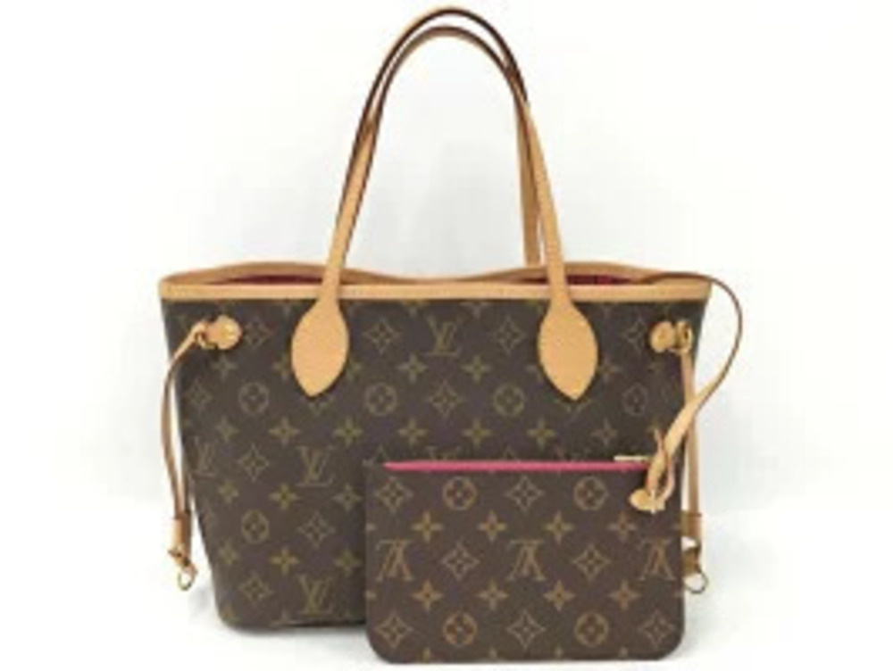 Louis Vuitton Neverfull Pouch Monogram Fuschia Clutch Bag Pink Tote Pink
